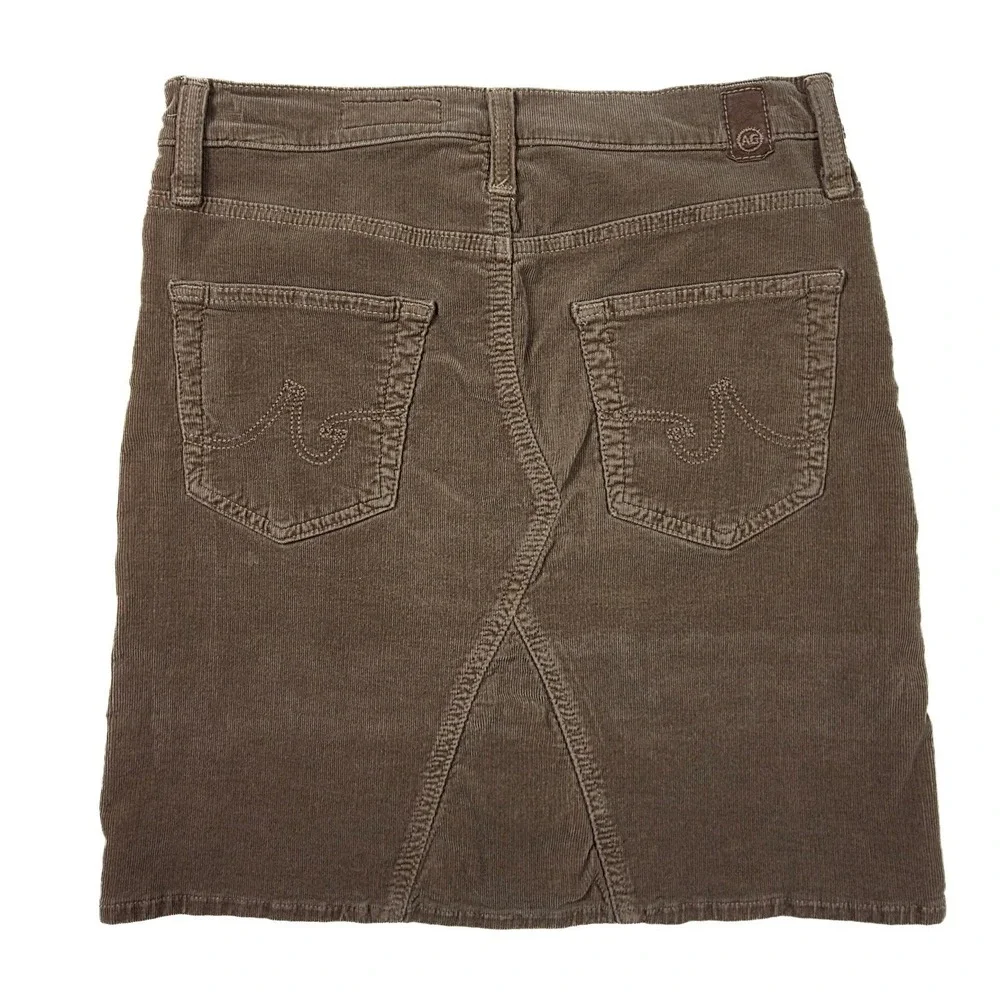 Adriano Goldschmied USA Made Brown Corduroy The Mid Box Skirt Women's Size 27x18